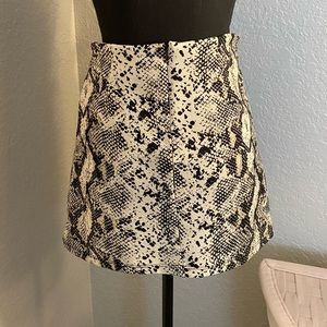 Snake Print Mini Skirt